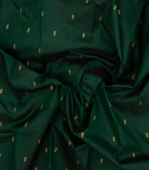 Dark Green Handloom Korvai Kanchipuram Silk Saree With Floral Zari Buttas-KA13949