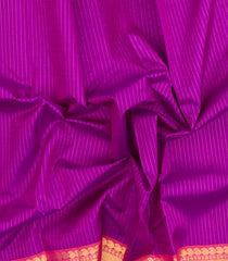 Purple Handloom Kanchipuram Silk Saree With Stripes-KA15336