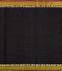 White Handloom Korvai Kanchipuram Silk Saree With Checks & Ganga Jamuna Border-KA14056