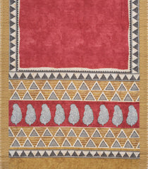 Dusty Peach Woven Art Tussar Silk Saree With Printed Floral Motifs-BL4201