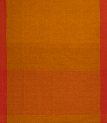 Orange Woven Bengal Cotton Saree With Red Border-BG1539