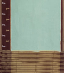 Aquamarine Woven Blended Viscose Saree With Contrast Border -BL5591