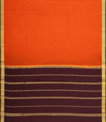 Red Woven Mysore Silk Saree With Contrast Border-MS3844