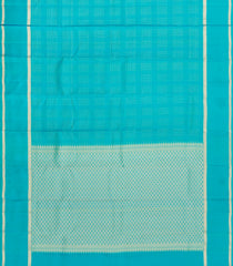 Turquoise Woven Pure Silk Saree With Zari Checks-EC2606