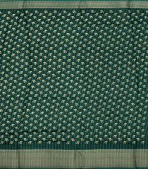 Bottle Green Printed Synthetic Dola Silk Saree With Motifs & Zari Stripes-SY0426