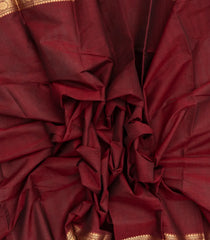 Maroon Handloom Kanchi Cotton Saree With Zari Border-KC1524