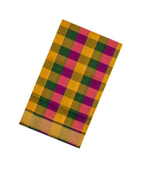 Multi Colour Handloom Silk Cotton Saree With Checks-SC4389