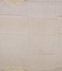 Taupe Woven Blended Organza Saree With Embroidered Floral Motifs-BL4372