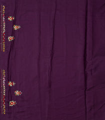 Dark Purple Woven Art Viscose Saree With Meena Embroidered Floral Motifs-BL4658