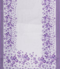Lavender Printed Synthetic Linen Saree With Floral Motifs-SY0189
