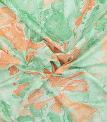 Aquamarine Printed Jaipur Cotton Saree With Abstract Motifs-JC1547
