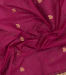 Pink Handloom Silk Cotton Saree With Zari Buttas & Contrast Border-SC4821
