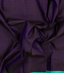 Dark Purple Handloom Kanchipuram Silk Saree With Zari Stripes & Ganga Jamuna Border-KA16590