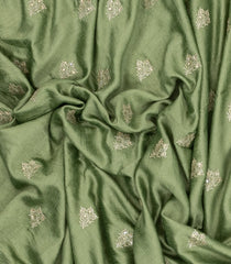 Cardamom Green Woven Synthetic Blended Saree With Embroidered Motifs-EN2076
