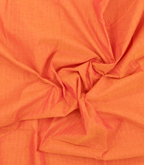 Peach Woven Chettinad Cotton Saree With Stripes & Contrast Border-CN1912
