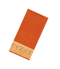 Orange Woven Art Dupion Saree With Meena Floral Border-BL5931