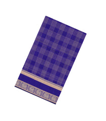 Purple Handloom Silk Cotton Saree With Checks-SC4222