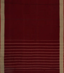Crimson Woven Chirala Cotton Saree With Chevron Border-CR1441