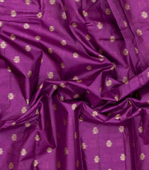 Purple Woven Tussar Silk Saree With Floral Buttas-TU3430