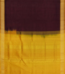 Dark Brown Handloom Silk Cotton Saree With Contrast Border-SC4706