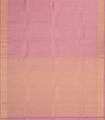 Dusty Pink Handloom Kanchipuram Silk Saree With Vairaoosi Stripes-KA14130