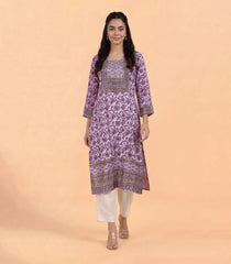 Dusty Pink Floral Printed Kurta-KR0879