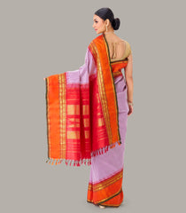 Off White Handloom Kanchipuram Korvai Silk Saree With Checks