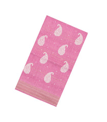 Baby Pink Printed Synthetic Dola Silk Saree With Zari Stripes & Border-SY0303
