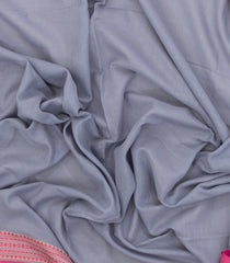 Grey Woven Bengal Cotton Saree With Contrast Border-BG1725