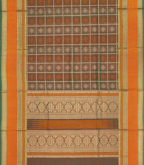 Green Handloom Silk Cotton Saree With Checks & Buttas-SC4582