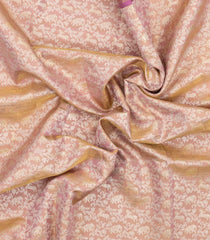 Dusty Pink Handloom Kanchipuram Tissue Silk Saree With Floral Motifs-KA16286