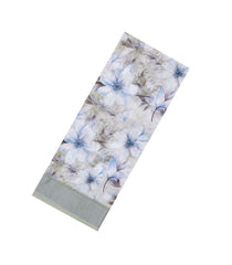 Cream Printed Synthetic Linen Saree With Floral Motifs-SY0205
