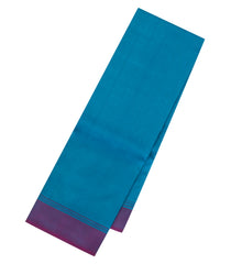 Sky Blue Woven Kanchipuram Silk Saree With Plain Contrast Border-KA14153