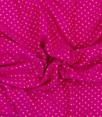 Hot Pink Handloom Banarasi Khaddi Georgette Silk Saree With Contrast Border-BE1812