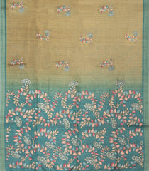 Olive Green Printed Synthetic  Dola Silk Saree With Zari Stripes & Border-SY0069
