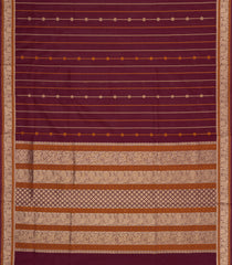 Maroon Handloom Kanchi Cotton Saree With Silk Border-KC1801