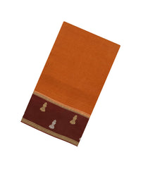 Rust Woven Blended Viscose With Contrast Border-BL5570