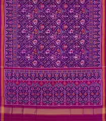 Purple Handloom Rajkot Patola Ikat Silk Saree With Tie & Dye Motifs-IK0534