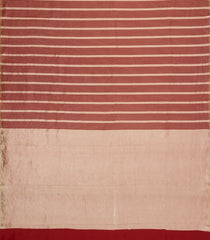 Crimson Woven Banarasi Khaddi Georgette Silk Saree With Stripes-BE1938