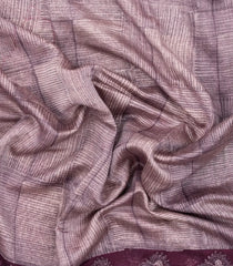 Lilac Printed Chanderi Cotton Saree With Zari Border-CC1469