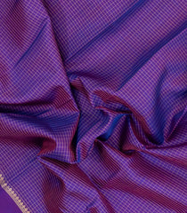 Purple Handloom Kanchipuram Silk Saree With Zari Checks-KA15187