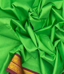 Mint Green Handloom 9 Yards Korvai Silk Cotton Saree With Contrast Border-SC3790
