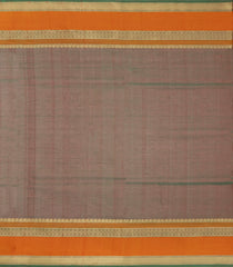 Green Handloom Silk Cotton Saree With Checks & Buttas-SC4582