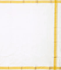 White Handloom Pure Silk 10 Yards Dhoti With 6 Yards Angavasthram-CD1556