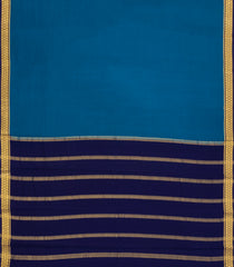 Blue Woven Mysore Silk Saree With Contrast Zari Border-MS3589