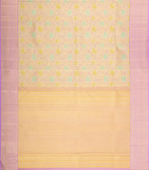 Sandal Handloom Kanchipuram Silk Saree With Meena Floral Motifs-KA15670