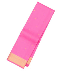 Candy Pink Handloom Kanchipuram Silk Saree With Buttas & Zari Border-KA13187