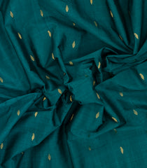 Teal Handloom Gadwal Silk Cotton Saree With Buttas & Contrast Border -GA0472