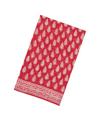 Dark Peach Printed Jaipur Cotton Saree With Floral Motifs-JC1623