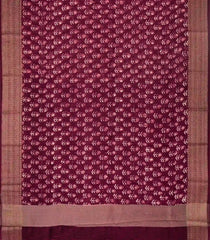 Maroon Woven Chanderi Cotton Saree With Printed Flower Motifs